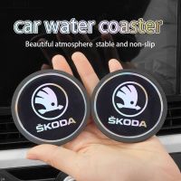 Car Laser Silicone Colorful Reflective Water Coaster for Skoda Yeti Octavia Fabia Rapid Superb Scala Accessories