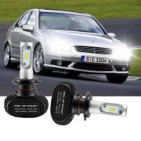 2Pc ไฟหน้ารถมอเตอร์ไซค์แบบ LED หลอดไฟสำหรับ01-07 Mercedes Benz W203 C-Class ซีดานสูงและลำแสงต่ำ