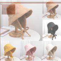 หมวกที่ครอบหูกำมะหยี่ Topi Bucket สีทึบกันลมผู้หญิงหญิงสาว WOFA6หมวกชาวประมง