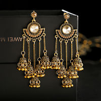 โบราณอินเดีย jhumka Boho ชาติพันธุ์สีทองสีเงินระฆังขนาดใหญ่ยาวพู่วางต่างหูผู้หญิงยิปซีเครื่องประดับ P endientes mujer