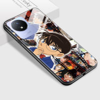 เคสโทรศัพท์มือถือเคส Vivo Y02T Y02A กันกระแทกอะนิเมะสำหรับเด็กผู้หญิงผู้หญิงเคสนักสืบปิดกระจกนิรภัยมันวาวฝาหลังโทรศัพท์