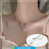 S925เงินสเตอร์ลิง Niche Design Hexagram จี้สร้อยคอ Collarbone Chain ฤดูร้อนใหม่แนวโน้มสาวสวยBeautiful girl Jewelry