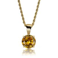 Explosive Single Large Zircon Round Gem Pendant Hip Hop Mens Womens Necklace Fashion Jewelry