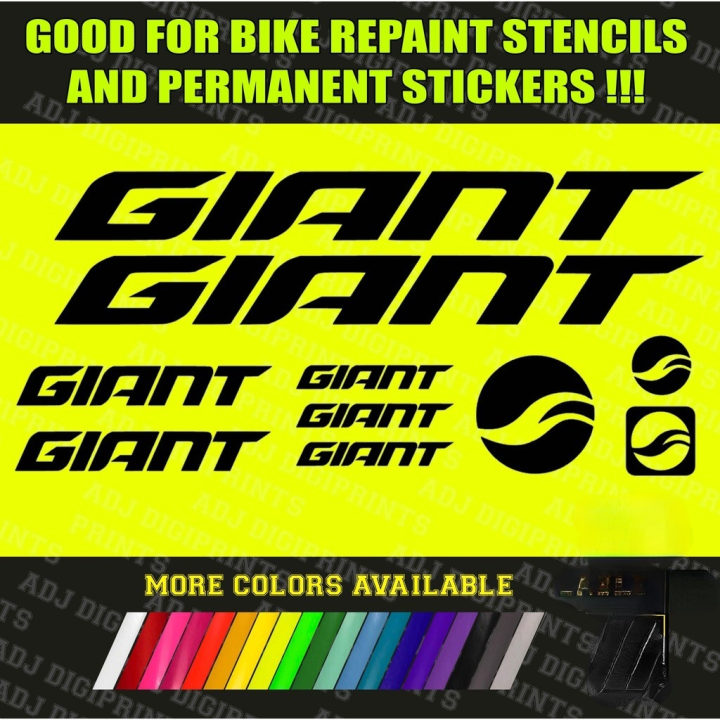 GIANT Bike Frame Set STENCILS Stickers MORE COLORS VINYL Lazada PH
