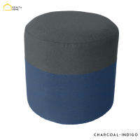 [ส่งฟรี] TWO-TONE STOOL (CHARCOAL - INDIGO) เก้าอี้สตูล เก้าอี้ รับแขก ทรงกลมสไตล์ OTTOMAN ราคาถูกมาก มีให้เลือก 8 คู่สี