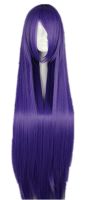 Fei-Show 100 CM/40 Inches Dark Purple Straight Halloween Wigs Long Synthetic Heat Resistant High Temperature Carnival Hair