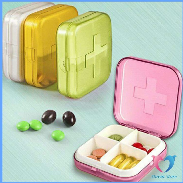 dovin-กล่องยา-มินิ-หลายช่อง-กล่องสีสันลูกกวาด-กล่องยาแบบพกพา-cross-packing-pill-box