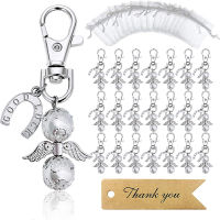 20 Angel Favor Lucky Horseshoe Keychains Plus Organza Bags Plus Thank You Kraft Tags, Guest Return Favors for Baby Shower, Brida