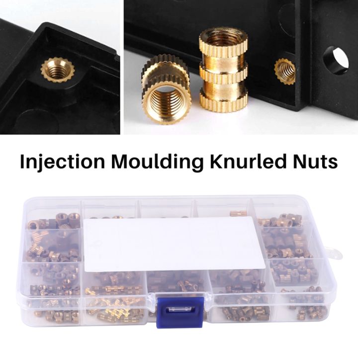 330pcs-female-thread-knurled-nuts-m2-m3-m4-m5-brass-threaded-insert-round-injection-moulding-knurled-nuts-assortment-kit