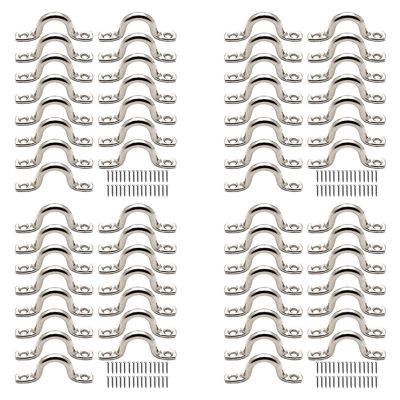 60Pcs Stainless Steel Peck Plate Eye Plates Ceiling Hook Kayak Eye Plate Kayak Pad for Kayak Canoe, Kayak Canoe Rigging