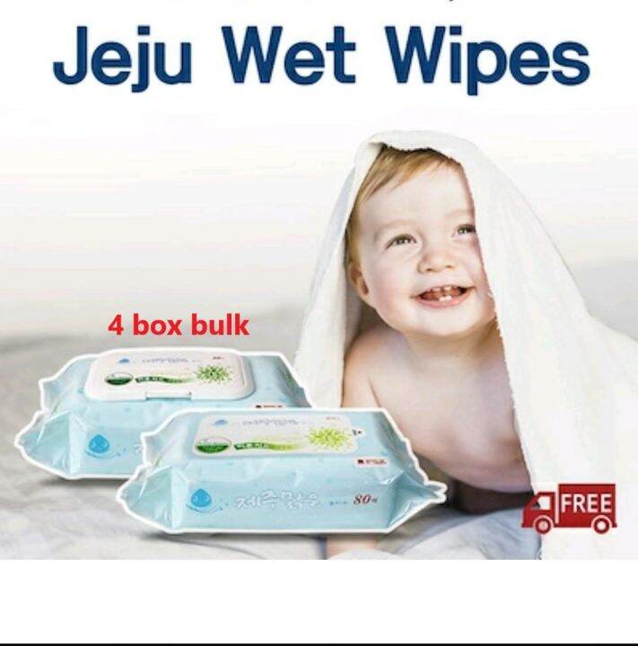 4 BOX BULK SALE! / Jeju Wet Wipes / Manufactured on Apr 2023 / Baby Wet