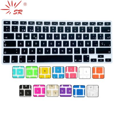 SR Spanish Language Silicone Keyboard Cover For Macbook Air Pro 13 15 17 Retina Film Laptop Accessories A1369 1286 1398 1466 14