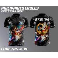 2023 NEW Style EAGLES FULL SUBLIMATION ZIPPER POLO SHIRT BATCH 5size：XS-6XLNew product，Can be customization