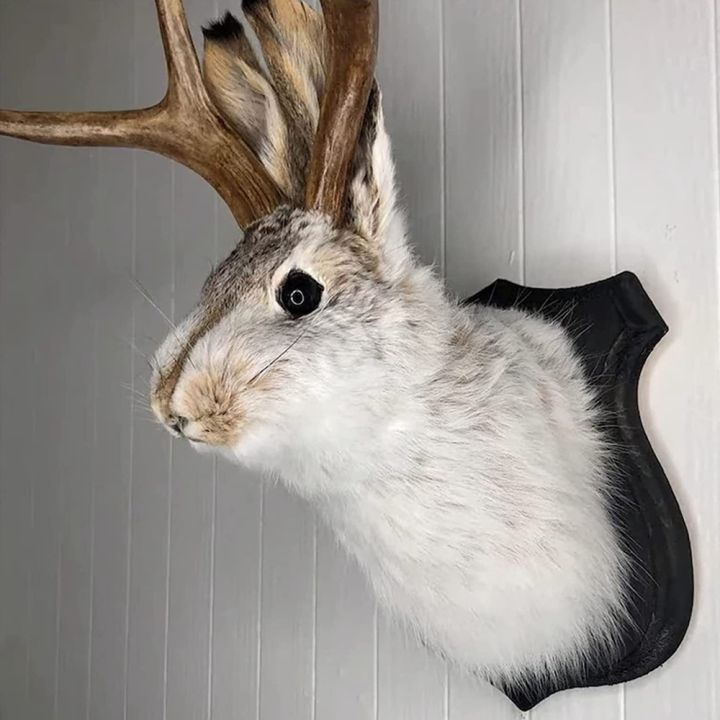 3d-antlers-rabbit-head-statue-home-decor-figurines-wall-hang-decoration-animal-statues-living-room-art-crafts