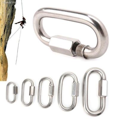 ✁✤㍿ Quick Links Safety Snap Screw Lock Carabiner Stainless Steel Outdoor Camping Hiking Keychain Snap Clip Hook Kettle Buckle Chain