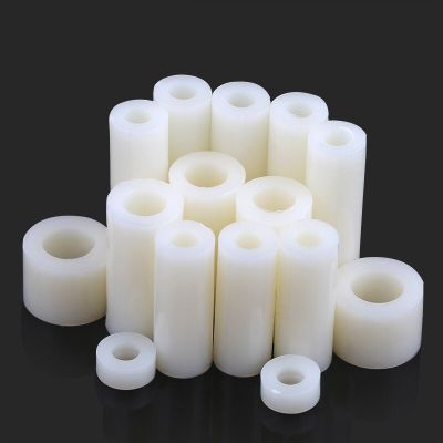 50pcs M3 M4 ABS Non-Threaded Hollowed Nylon Spacer Column Round Hollow Standoff Washer for PCB Board Screw Nails  Screws Fasteners