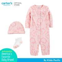 Carters Jumpsuit+Hat+Sock 3Pc Pink L8 คาร์เตอร์เสื้อผ้าเซทจั๊มสูทพร้อมหมวกถุงเท้า