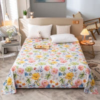 High-End Cotton Colorful Floral Printing ChildrenAdults Soft Bed Linen Flat Bed Sheet Bedclothes Bedsheet Full Queen King 1PC#