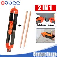 2 IN1 Contour Gauge Profile Scribing Ruler with Lock Precise Scribe Tool Woodworking Edge Corner Measuring Ruler Marking Gauge