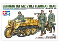 Tamiya 35377ชุดแบบจำลองย่อขนาด1/35สงครามโลกครั้งที่สองเยอรมัน Sd Kfz.2 Kettenkraftrad W/ รถพ่วง