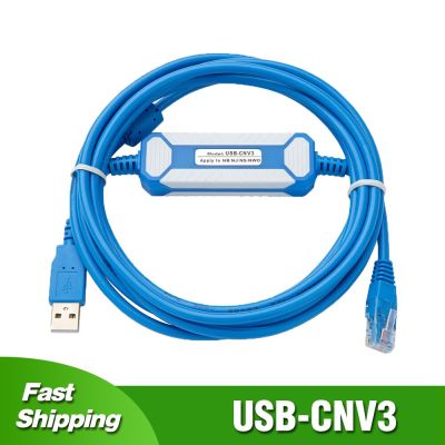 USB-CNV3สำหรับ Fuji NB NJ NS สายเขียนโปรแกรมพีแอลซีซีรีส์ NW0 NN-CNV3พอร์ตอนุกรมชุบดาวน์โหลดข้อมูลสายเคเบิล