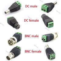 2pcs 12V DC 2.1*5.5mm BNC Male Female Connector Coax CAT5 Video Balun Adapter Plug for Led Strip Lights CCTV Camera YB21TH