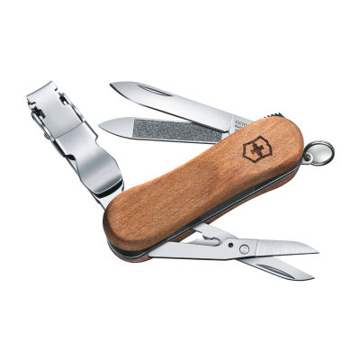 Victorinox มีดพับ Swiss Army Knives (S) - Nail Clip Wood 580, Walnut , Blister (0.6461.63)