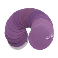 30pcs 4 Inch 100mm Round Wet Water Dry Sanding Discs Grit 80-320 Hook and Loop Flocking Sanding Discs Pad Purple High Quality