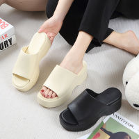 Platform Slippers Womens Outer Wear Eva Platform Slippers 2023 New One-Line Wedge Platform Womens Slippers