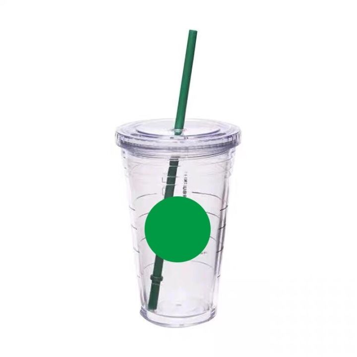 high-end-cups-ถ้วยสีพร้อมฟาง24ออนซ์พลาสติกฉนวนกันความร้อนสองชั้นถ้วยกีฬากลางแจ้งแบบพกพาถ้วยง่ายและโปร่งใส