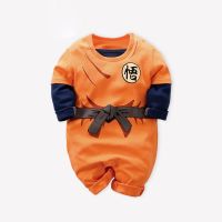 DBZ Anime Clothes Newborn Baby Boy Costume Organic Cotton Halloween Children Overalls New Born Clothing Infant Romper Onesie