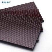 Tấm 195X240 Mm 3K Sợi Carbon Hoàn Toàn Tấm Sợi Carbon Mờ Mịn Dệt Màu Đỏ Và