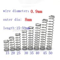 【✱2023 HOT✱】 zhongkouj558251 เส้นผ่านศูนย์กลางลวด20ชิ้น = 0.9Mm Od = 8สเตนเลสสตีลการต่อขยายป้องกันการกัดกร่อนการบีบอัดขนาดเล็กสปริง L = 15-50