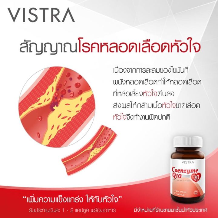 vistra-coenzyme-q10-natural-source-30-caps-วิสทร้า-โคเอ็นไซต์-คิว10-30-แคปซูล-ดูแลหัวใจ-ปกป้องริ้วรอยก่อนวัย
