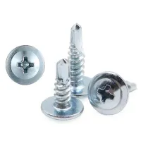 M4.2 Galvanized Cross Large Flat Head Drill Tail Wire Self-tapping Self-drilling Dovetail Screw Big Round Head Washer Screw