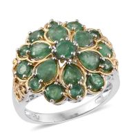 Fashion 2 Gold Color Green Zircon Rings Set for Wedding Engagement Promise Bridal Party Jewelry