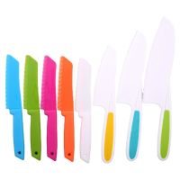 [IFGG ONE]☞❉✾ 8pcs / Set Kitchen Toddler Knife Set Kid Children Kitchen Chef Nylon Plastic Bread Knives Fruit Cake Salad Lettuce Knife - Kitchen Knives -