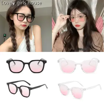 Women Blush Gradient Anti Blue Light Glasses Fashion Round Decorative  Sunglasses Girls New Korean Cute Shades Eyewear