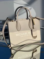 Michael Kors Karlie Small Leather Canvas￼ Satchel Crossbody Bag Reg $428 ￼  ￼