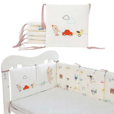 2020 Baby Bumper for Newborns Cartoon Crib Around Cushion Cot Protector Infant Bumper Bedding Bedroom Decor 6 Pcs Set