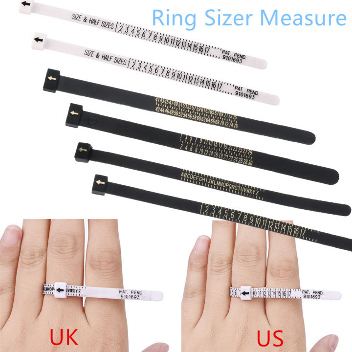 DYT Fashion UK/US/EU/JP Sizes A-Z White/Black Ring Sizer Measure Finger ...