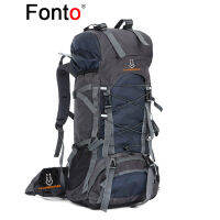 Fonto 60L Waterproof Outdoor Hiking Camping Backpack Large Capacity Traveling Climbing Sports Bag Man Woman Riding Rucksack