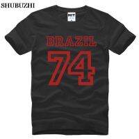 เสื้อยืด พิมพ์ลาย Brazil 74 Brazil ขนาดใหญ่ เหมาะกับของขวัญพ่อ แฟชั่นฤดูร้อน และฤดูใบไม้ร่วง