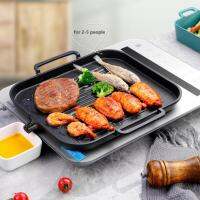 1pc Durable Non-stick Pans Oven Roasting Meat Grill Plate Korean Induction Cooker Barbecue Steak Pan Bakeware Kitchen Utensils