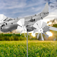 Super Fortress เครื่องบิน Wind Spinner โลหะเครื่องบิน Windmill B-29 Super Wind Spinner ประติมากรรม Decor Super Fortress เครื่องบิน Wind Spinner