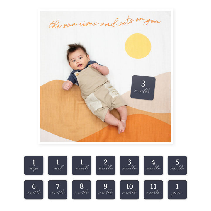 lulujo-babys-first-year-swaddle-amp-cards-ชุดผ้าอ้อมมัสลินคอตตอนพร้อมการ์ด-milestones