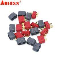 !!ของแท้ ชุบทอง!! Amass 5 คู่ (5 Male 5 Female) Dean Plug (T-Plug) พร้อมฝาฉนวนของแท้ สำหรับโดรน Lipoแบตเตอรี่ RC ปลั๊กดีน T-Plug ปลั๊กแดง สำหรับแบตลิโพ Li-Po