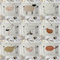 [A Warm] CutePatternPlacemat Dining Bird Dinosaur Fox Rabbit Table Mats Drink CoastersPad Cotton Linen Cup Mat