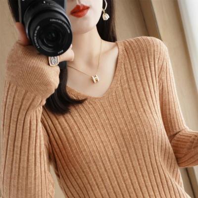 Autumn and Winter New Round Neck Long-sleeved Knitwear Womens Korean-style Loose Slim Base Shirt Casual Pullover Inner Sweater for Women 2023