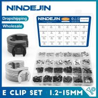 ▨ NINDEJIN E Clip Set Circlip Washer Assortment Kit Stainless Steel Carbon Steel 1.2-15mm External Retaining Clip For Shaft